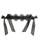 Eyelash Lace Wrist Tie w/Satin Ribbon Black O/S