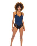 Claribel Ribbed Jersey Romper Estate Blue/Black S/M