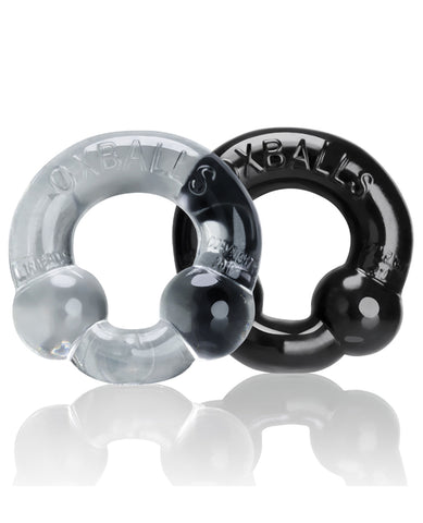 Oxballs Ultraballs Cock Rings - Black/Police Blue Pack of 2