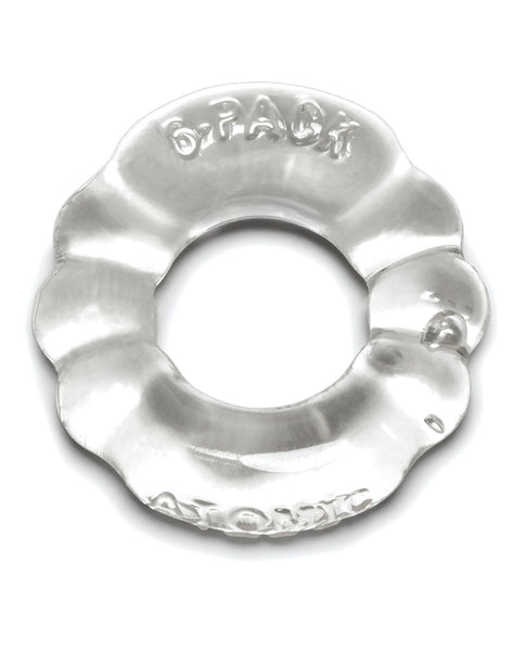 Oxballs Atomic Jock 6-Pack Shaped Cockring - Clear