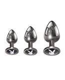 Playboy Pleasure Pleasure 3 Ways Butt Plugs - Silver