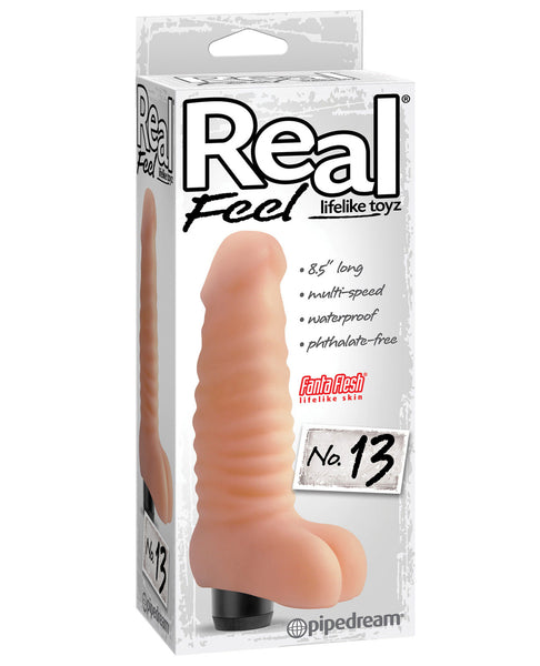 Real Feel No. 13  Long 8.5"  Waterproof Vibe -  Fleash Multi Speed