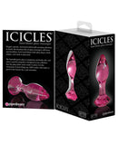 Icicles No. 79 Hand Blown Glass Diamond Butt Plug - Pink