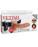 Fetish Fantasy Series 7" Vibrating Hollow Strap On w/Balls - Flesh