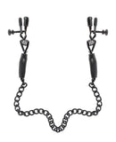 Fetish Fantasy Series Adjustable Nipple Chain Clamps - Black