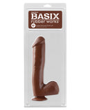 Basix Rubber Works 10" Dong w/Suction Cup - Brown