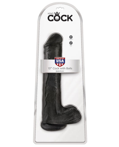 King Cock 13" Cock w/Balls - Black