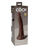 King Cock Elite 7" Dual Density Silicone Cock - Brown