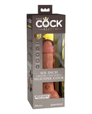 King Cock Elite 6" Dual Density Vibrating Silicone Cock - Tan