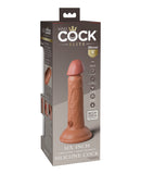 King Cock Elite 6" Dual Density Vibrating Silicone Cock - Tan