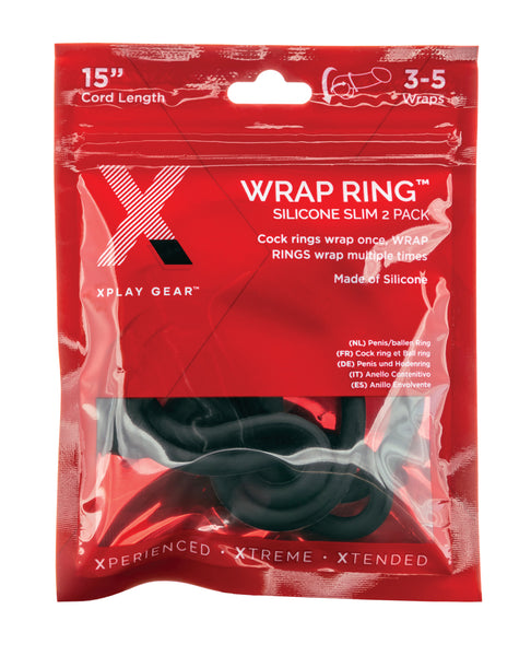 Xplay Gear Silicone 15" Slim Wrap Ring - Black Pack of 2