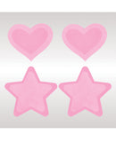 Peekaboos Glow in the Dark Hearts & Stars - Hot Pink 2 Pairs