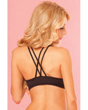 Pink Lipstick Sweat Strappy & Supportive w/Secret Pocket & Removable Pads Black