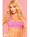 Pink Lipstick Sweat No-Nonsense Support w/Secret Pocket & Removable Pads - Pink