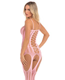 Pink Lipstick Fake News Bodystocking Pink O/S