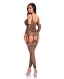 Pink Lipstick In My Head Net Bodystocking Black O/S