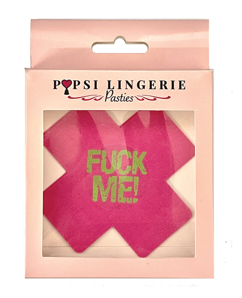 Glow in the Dark Fuck Me Pasties - Pink O/S