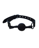 Rouge Leather Ball Gag - Black w/Black