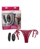 Remote Control Lace Thong Set - Burgundy