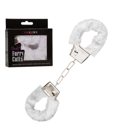 Playful Furry Cuffs - White