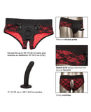 Scandal Crotchless Pegging Panty Set L/XL - Red