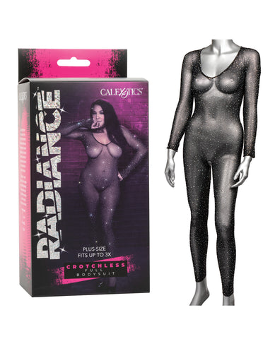 Radiance Crotchless Full Body Suit - Black QN