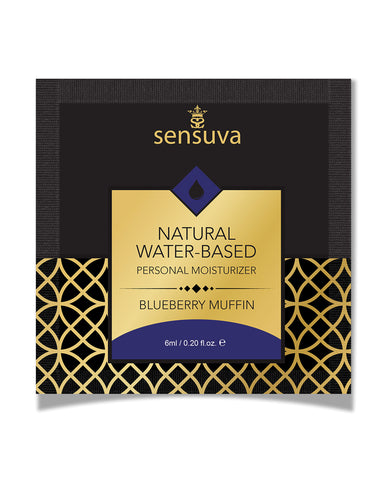 Sensuva Natural Water Based Personal Moisturizer Single Use Packet  - 6 ml Blueberry Muffin