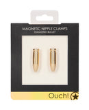 Shots Ouch Diamond Bullet Magnetic Nipple Clamps - Gold