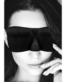 Shots Ouch Black & White Satin Curvy Eye Mask w/Elastic Straps - Black