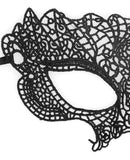 Shots Ouch Black & White Lace Eye Mask - Princess Black