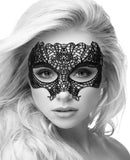 Shots Ouch Black & White Lace Eye Mask - Princess Black