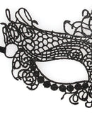 Shots Ouch Black & White Lace Eye Mask - Queen Black