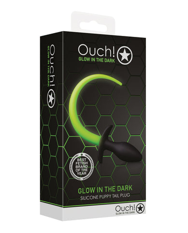 Shots Ouch Puppy Tail Plug - Glow in the Dark