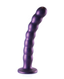 Shots Ouch 8" Beaded G-Spot Dildo - Metallic Purple