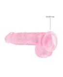 Shots RealRock Realistic Crystal Clear 6" Dildo w/Balls - Pink