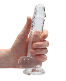 Shots RealRock Realistic Crystal Clear 7" Dildo w/Balls - Transparent Clear