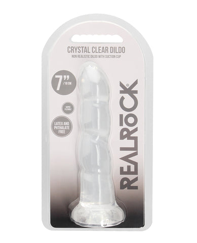 Shots RealRock Crystal Clear 7" Dildo  - Transparent