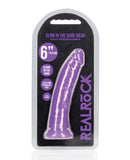 Shots RealRock 6" Slim Dildo Glow in the Dark - Neon Purple