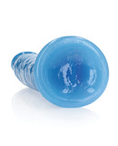 Shots RealRock 10" Slim Dildo Glow in the Dark - Neon Blue