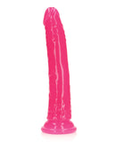 Shots RealRock 10" Slim Dildo Glow in the Dark - Neon Pink