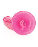 Shots RealRock 10" Slim Dildo Glow in the Dark - Neon Pink