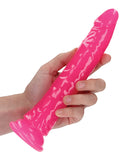 Shots RealRock 10" Slim Dildo Glow in the Dark - Neon Pink