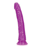 Shots RealRock 11" Slim Dildo Glow in the Dark - Neon Purple