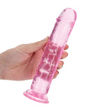 Shots RealRock Crystal Clear 8" Straight Dildo w/Suction Cup - Pink