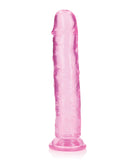 Shots RealRock Realistic Crystal Clear 11" Straight Dildo - Pink