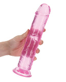 Shots RealRock Realistic Crystal Clear 11" Straight Dildo - Pink