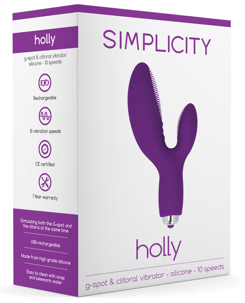 Shots Simplicity Holy G Spot & Clitoral Vibrator - 10 Speed Purple