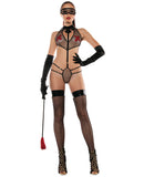 Roleplay Collared Mesh PlaySuit w/Mask - Black