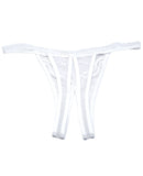 Scalloped Embroidery Crotchless Panty - White