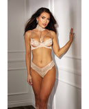 Absolutely Beautiful Stretch Lace Collard Bra & Panty (Goes w/SOH31549) Nude 34